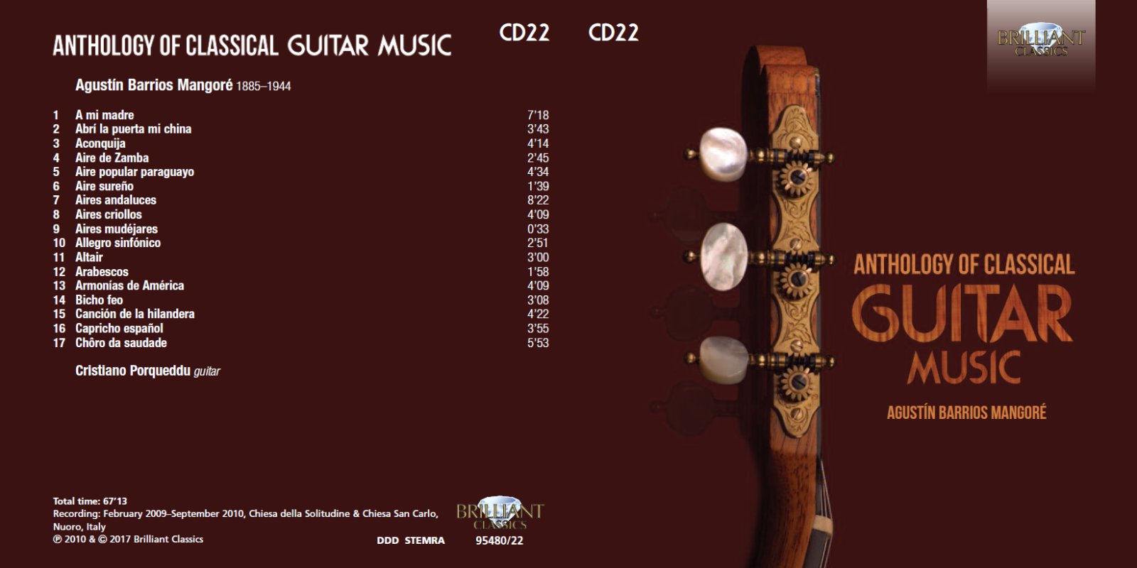 Anthology Of Classical Guitar Music – Brilliant Classics – PORQUEDDU-1 ...